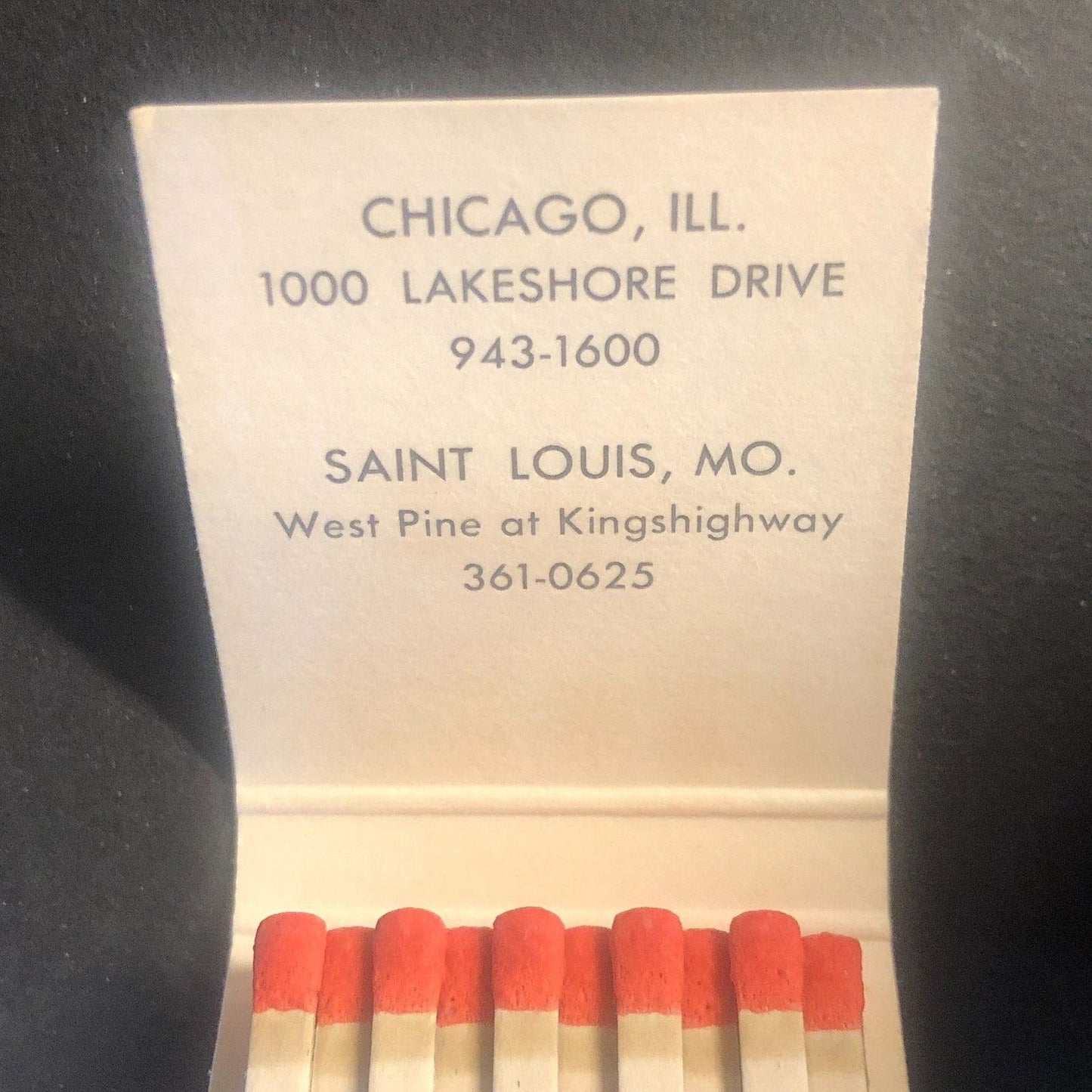 Nantucket Cove Restaurant Chicago Lobster Full Matchbook c1960's-1973