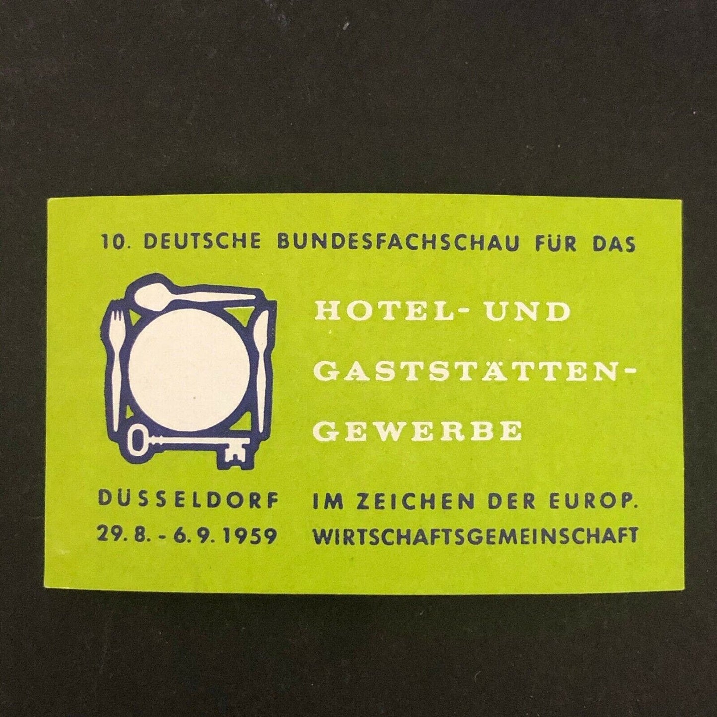 Vintage Advertising Stamp w/ Gum Adh. "Hotel und Gaststatten-Gewerbe"