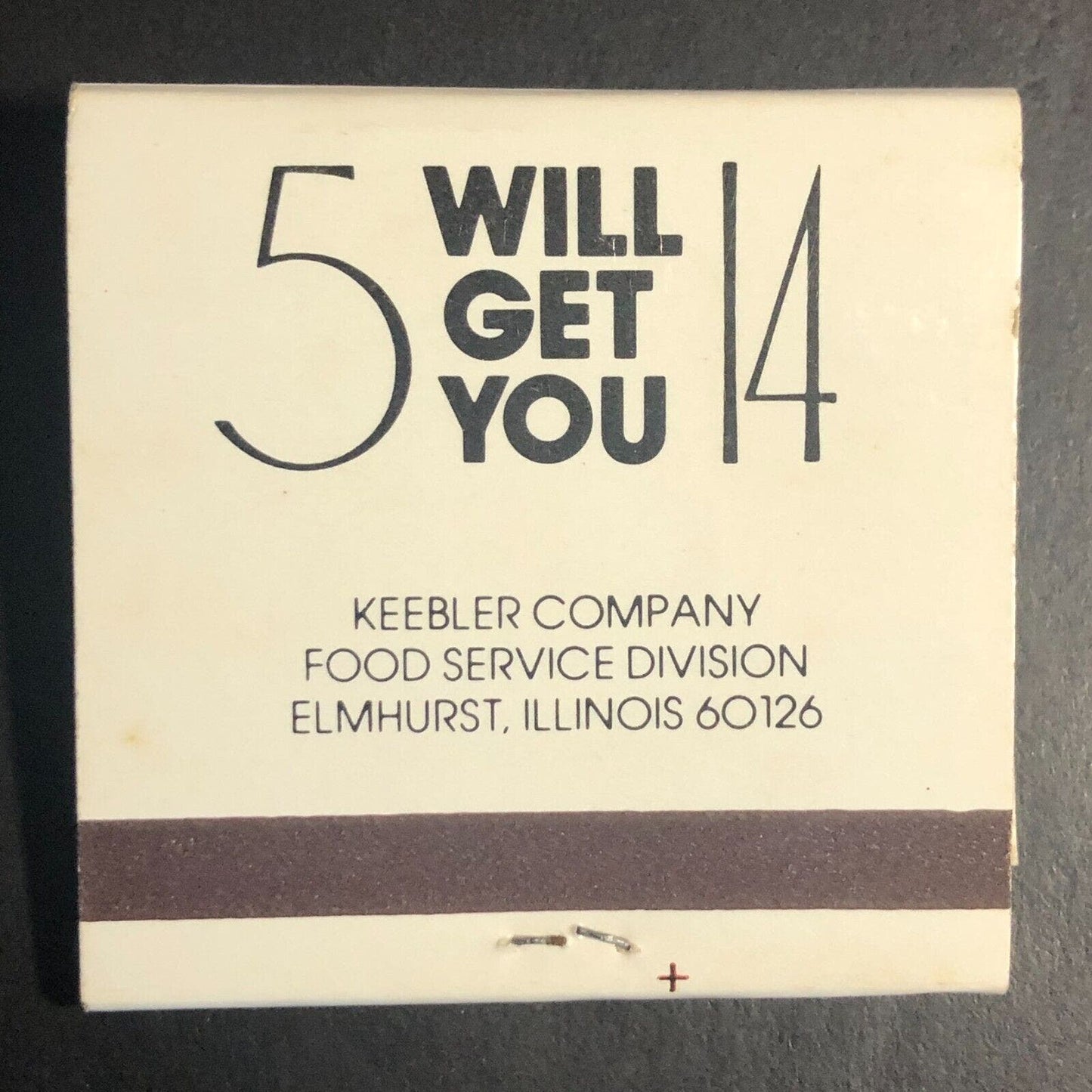 Keebler (Cookies) "500 Club" Full Matchbook c1974-84 "5 Will Get You 14"
