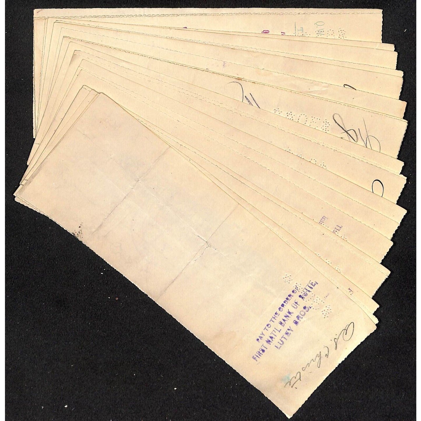 Group of 25+ 1907 FNB / Leys Jeweler Butte, MT Bank Checks