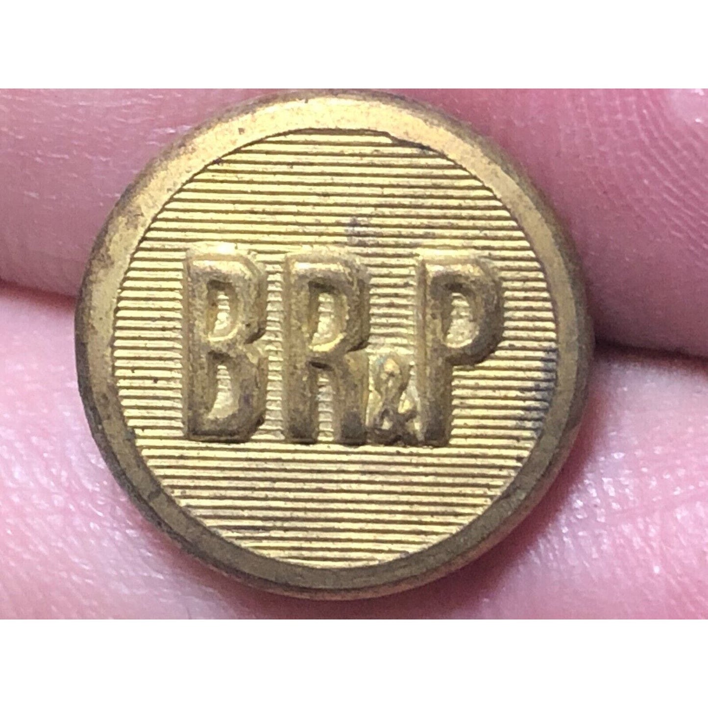 BR&P Brass Uniform Button 1/2" Browning King Co. - Scarce