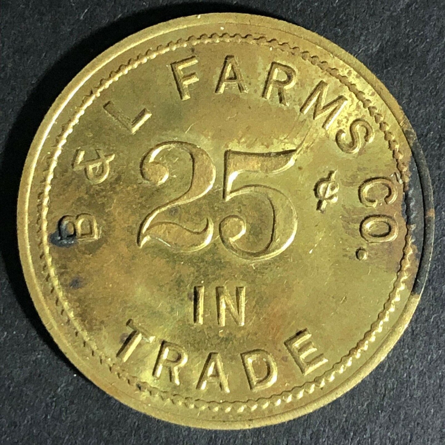 B & L Farms Co. 25c In Trade Token 28.6mm