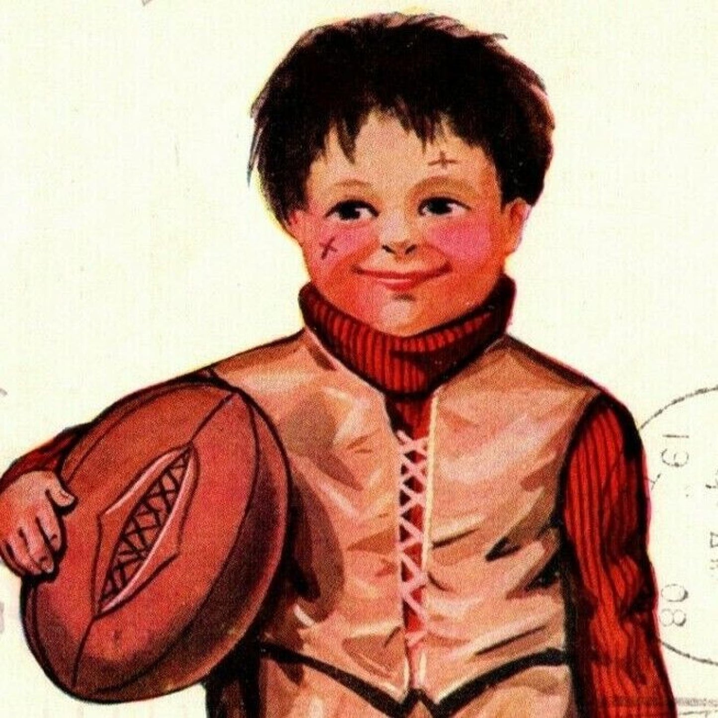 Vintage Postcard "Boy With Football" c1908 J. Tully