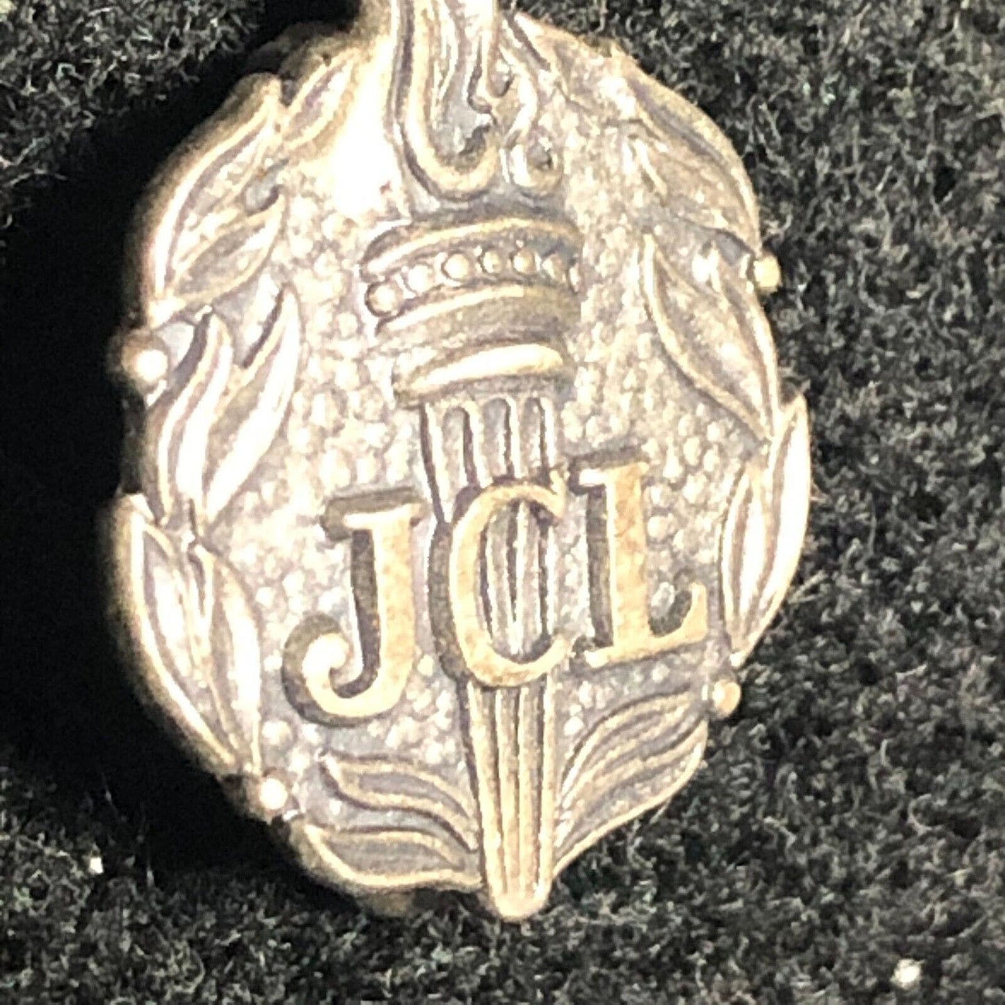 Vintage JCL Junior Classical League w/ Torch Pinback Lapel Pin - Sterling