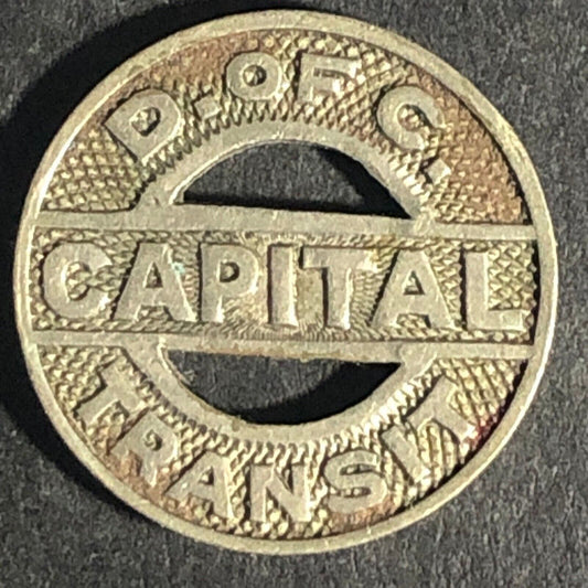 Capital Transit Dist. of Col. D. of C. One Fare WM Transit Token 16.44mm