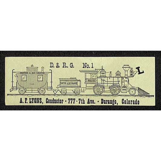 Denver & Rio Grande Western Scenic Line Souvenir ? Fare Seat Check - Conductor