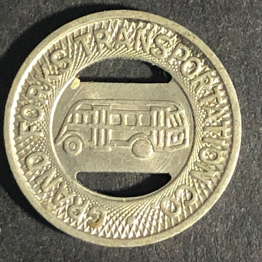 Grand Forks Transportation Co. G/F One City Fare Bus Transit Token 16.44mm