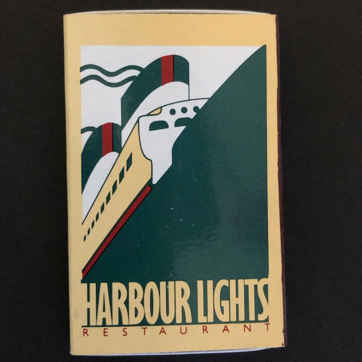 c1990 's Vintage Wooden Matchbox Matchbook Harbour Lights Restaurant Pier 17 NYC