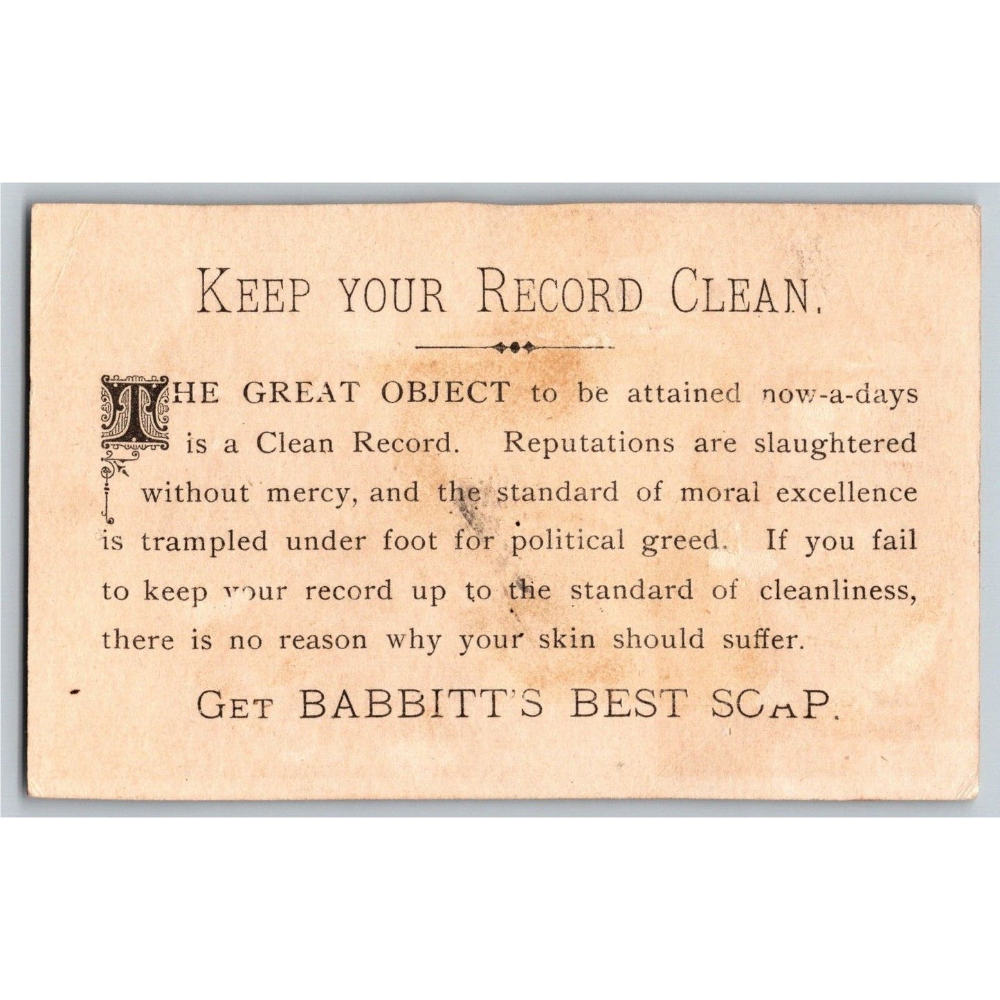 Girl & Kitten Tea Time Victorian Trade Card Babbitt's Best Soap