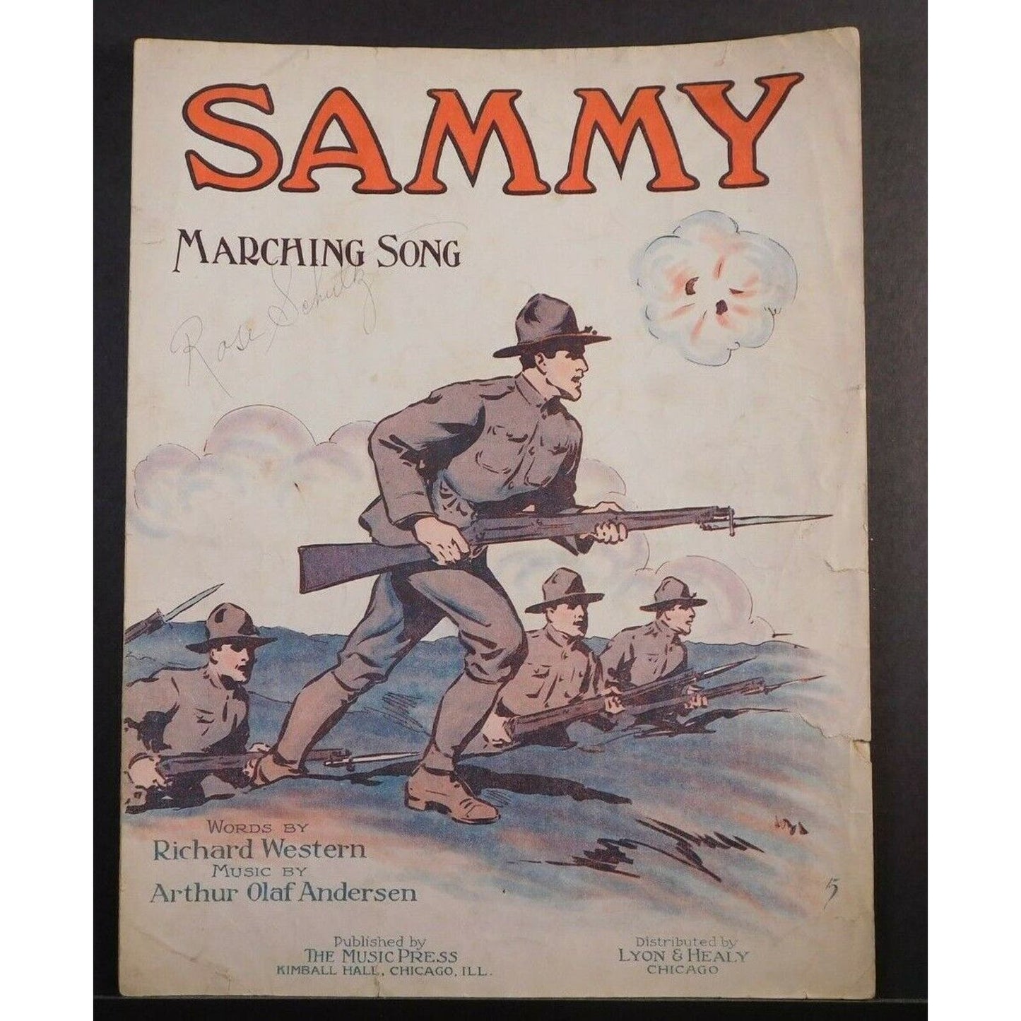 WWI Sheet Music - "Marching Song" Advancing Troops