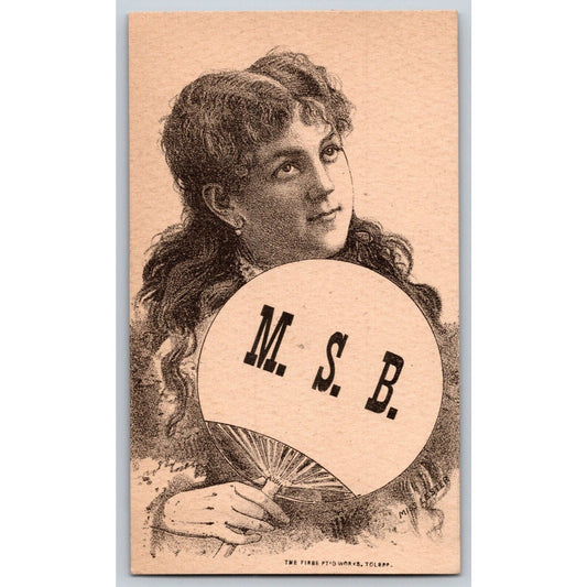 Bosworth, Wells & Co. MSB Corset Marietta, OH Victorian Trade Card - Hand Fan