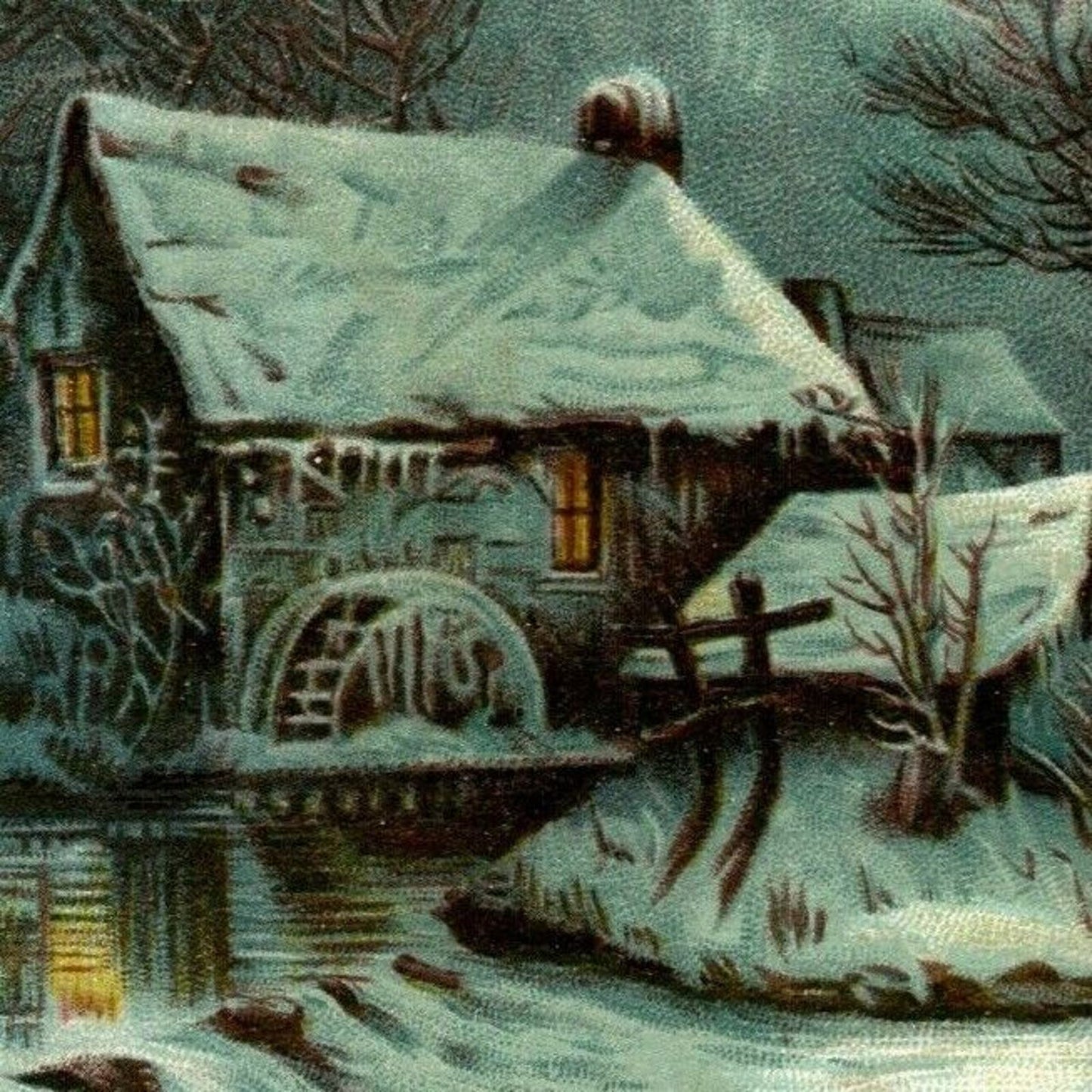 Victorian Trade Card Pinkham's Vegetable Compound Winter Water Wheel Grist Mill