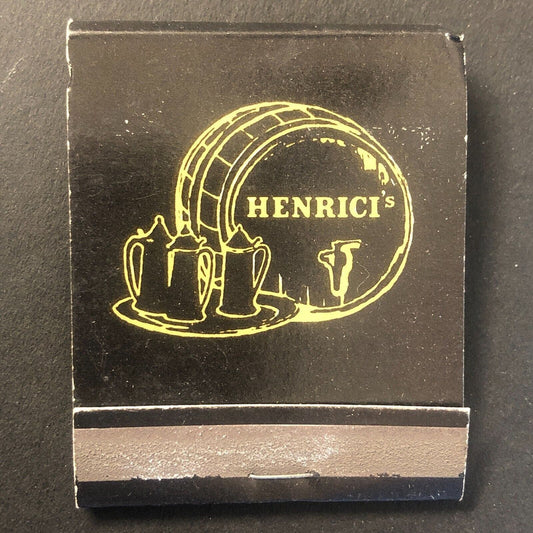 Henrici's Golden Barrel "Gemutlichkeit" Vintage Matchbook c1960s-73