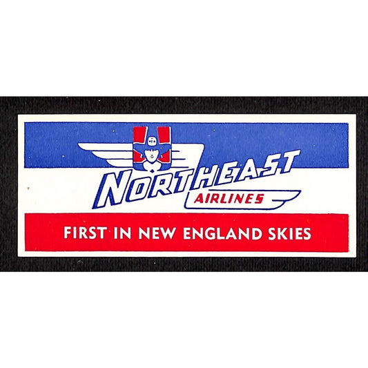 Northeast Airlines "First in New England Skies" Gum Label RWB VGC Scarce