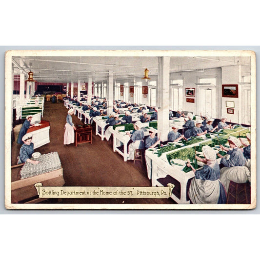 Heinz Bottling Department Women Work At Table Advertising Postcard PM 1920