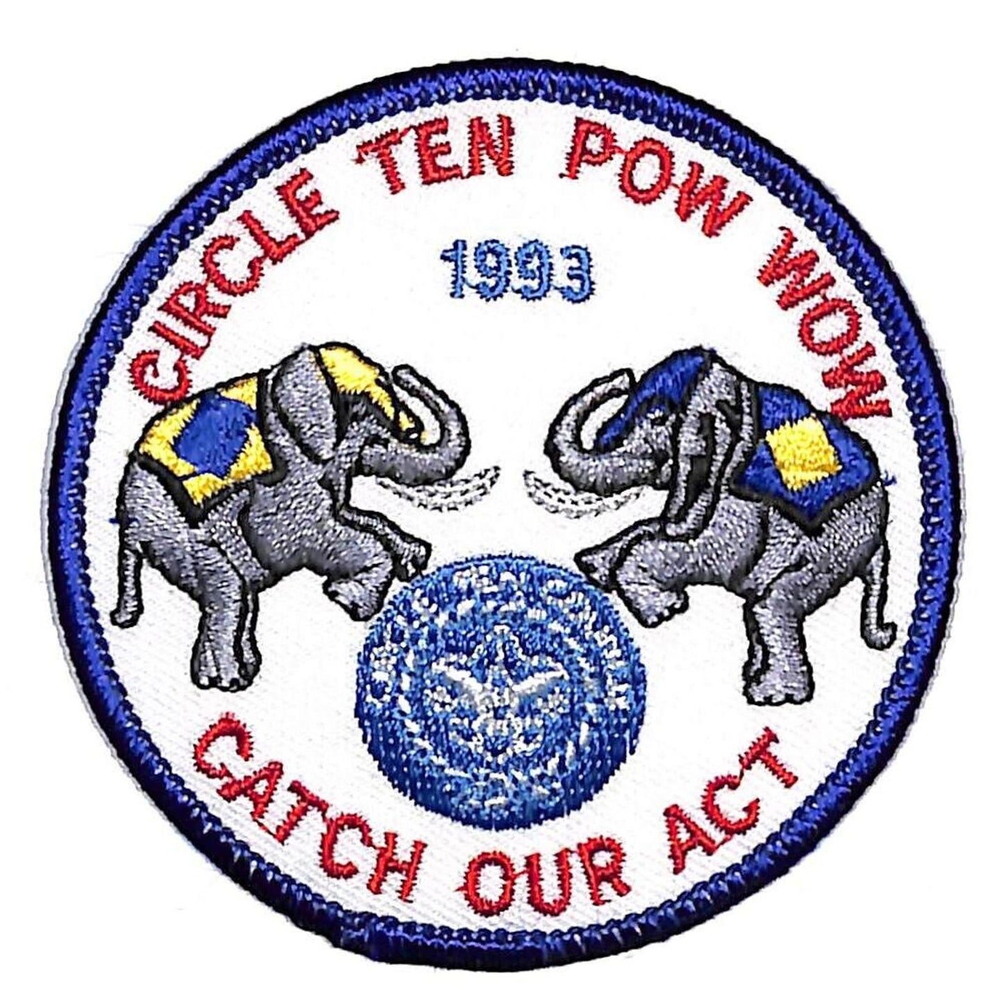 BSA Patch Circle Ten Pow Wow 1993 "Catch Our" Act" Elephants VGC