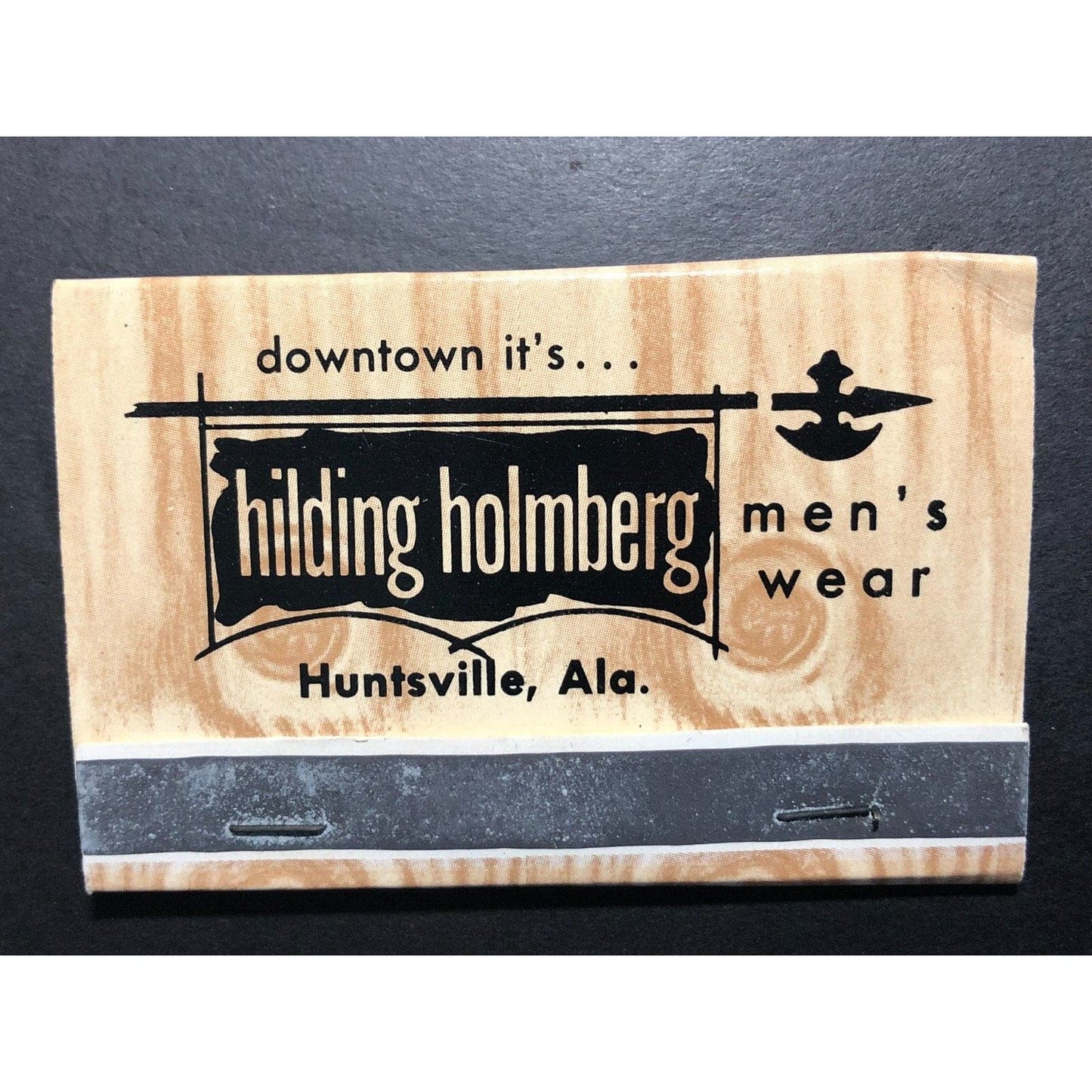 Hilding Holmberg Men's Wear Huntsville, AL Full Matchbook c1960's-74 VGC