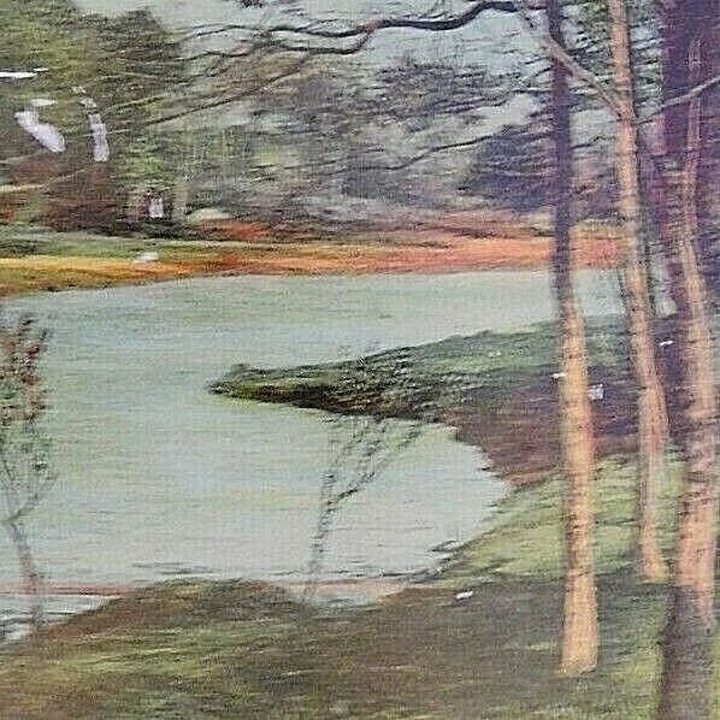 Vintage Postcard "By The River"