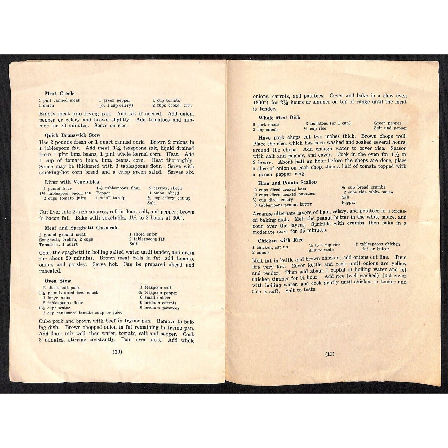 1946 U.S. Dept of Agriculture "Time Savers in Meal Planning and Preparation" 11p