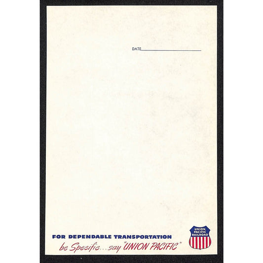 Be Specific...say "Union Pacific" Railroad Stationary Sheet