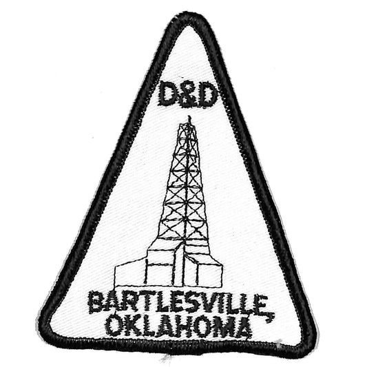 Desk and Derrick D&D Bartlesville, OK Embr. Cloth Patch NOS 3"x3 7/8" c1965-70s