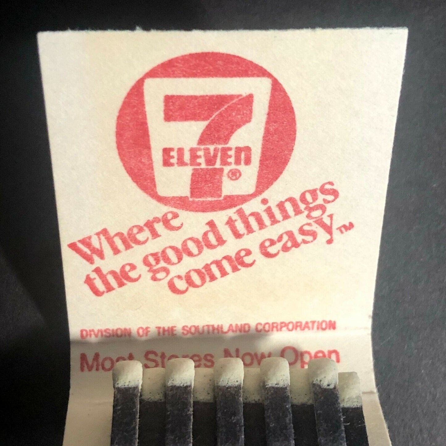 Vintage c1970's Full Matchbook "7-11 Seven Eleven" "Where Good Things Come Easy"
