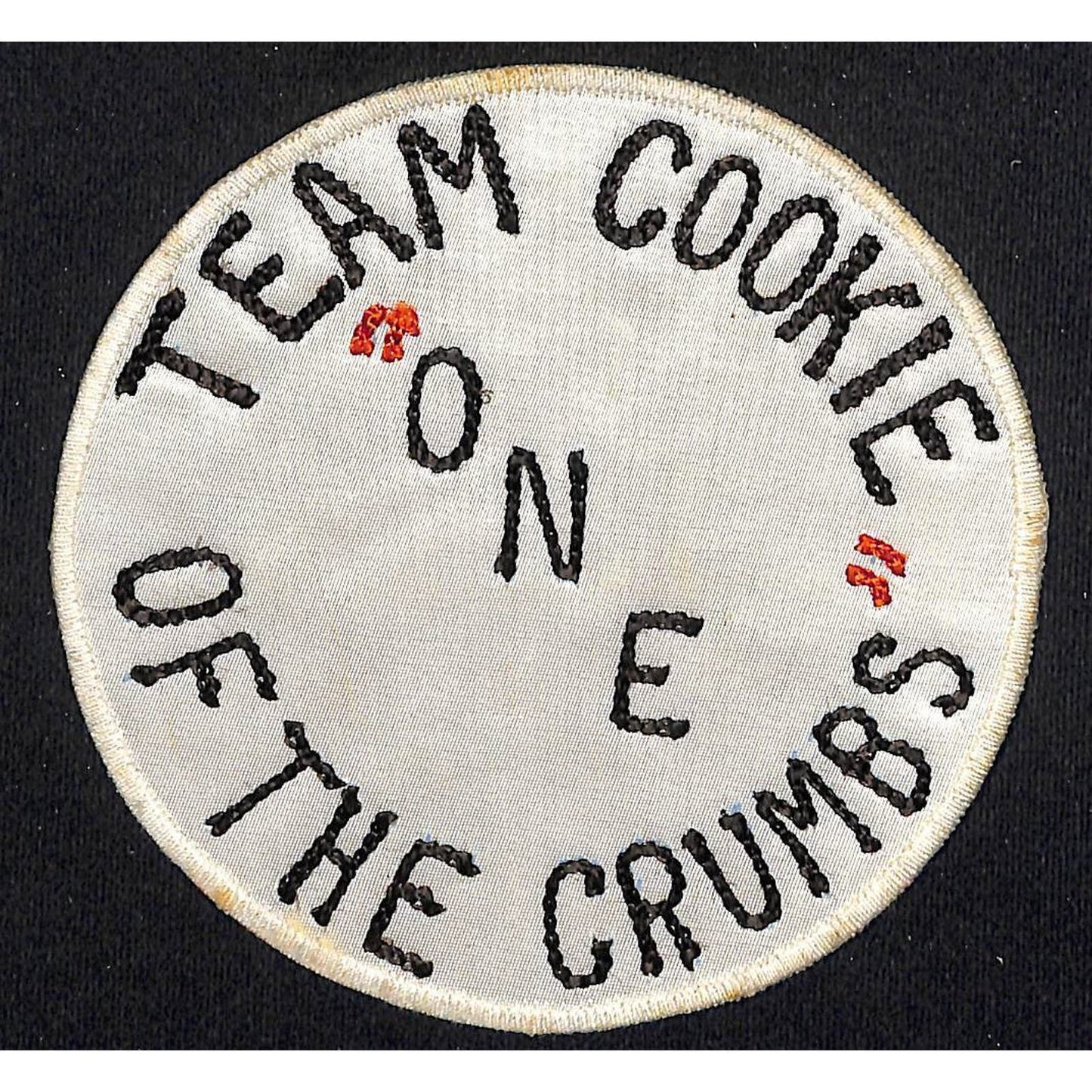"Team Cookie" "One of the Crumbs" Vintage Embroidered Patch c1960's-70's 4 1/2"