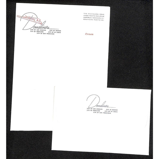 Domeliner Several Cities & Railroads Unused Enroute Stationary Envelope & Sheet