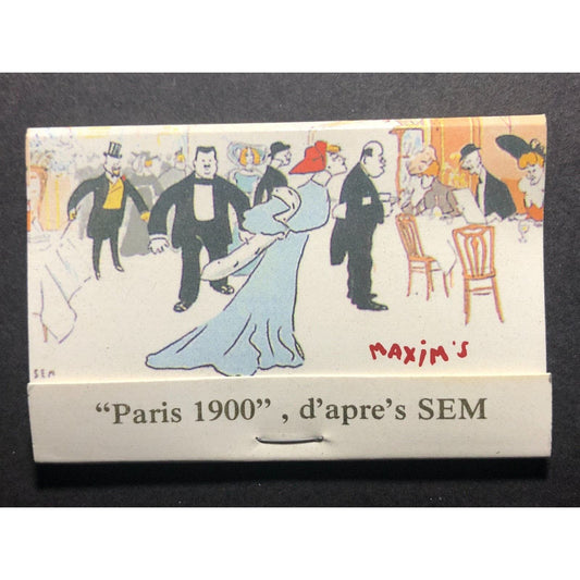 Maxim's De Paris Suite Hotel "Paris 1900" Full Matchbook c1975-85 VGC