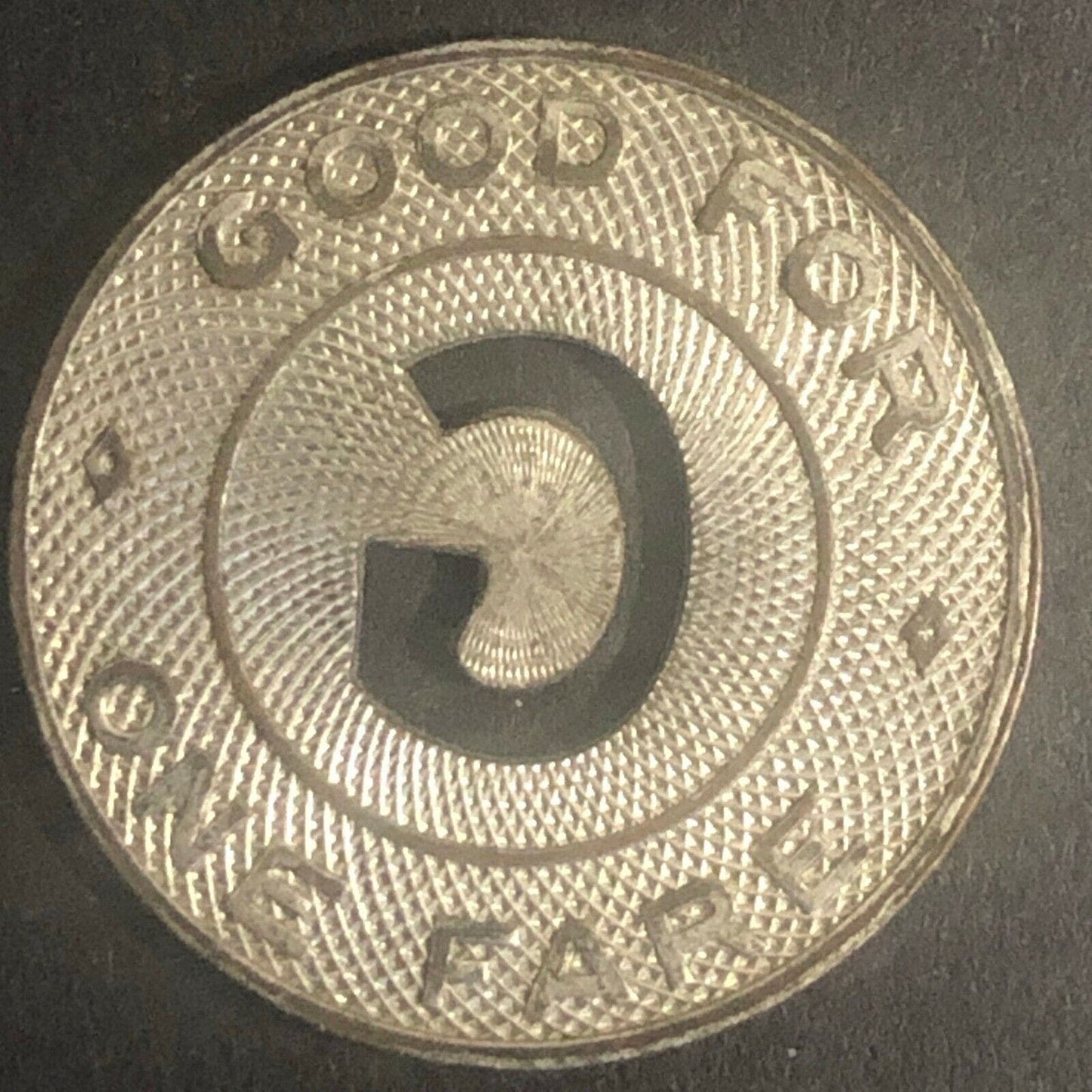 c1950's 23mm Gibson (Bus) Lines Brass G/F Transit Token Sacramento, CA -- VGC
