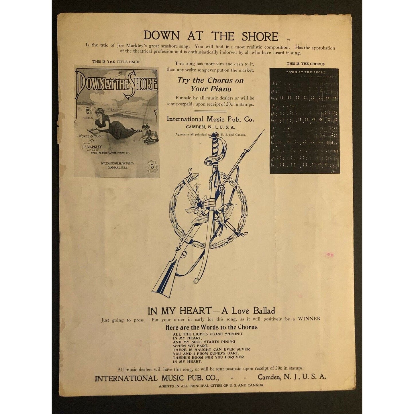 Vintage WWI Sheet Music "When the Boys Go 'Way to War"