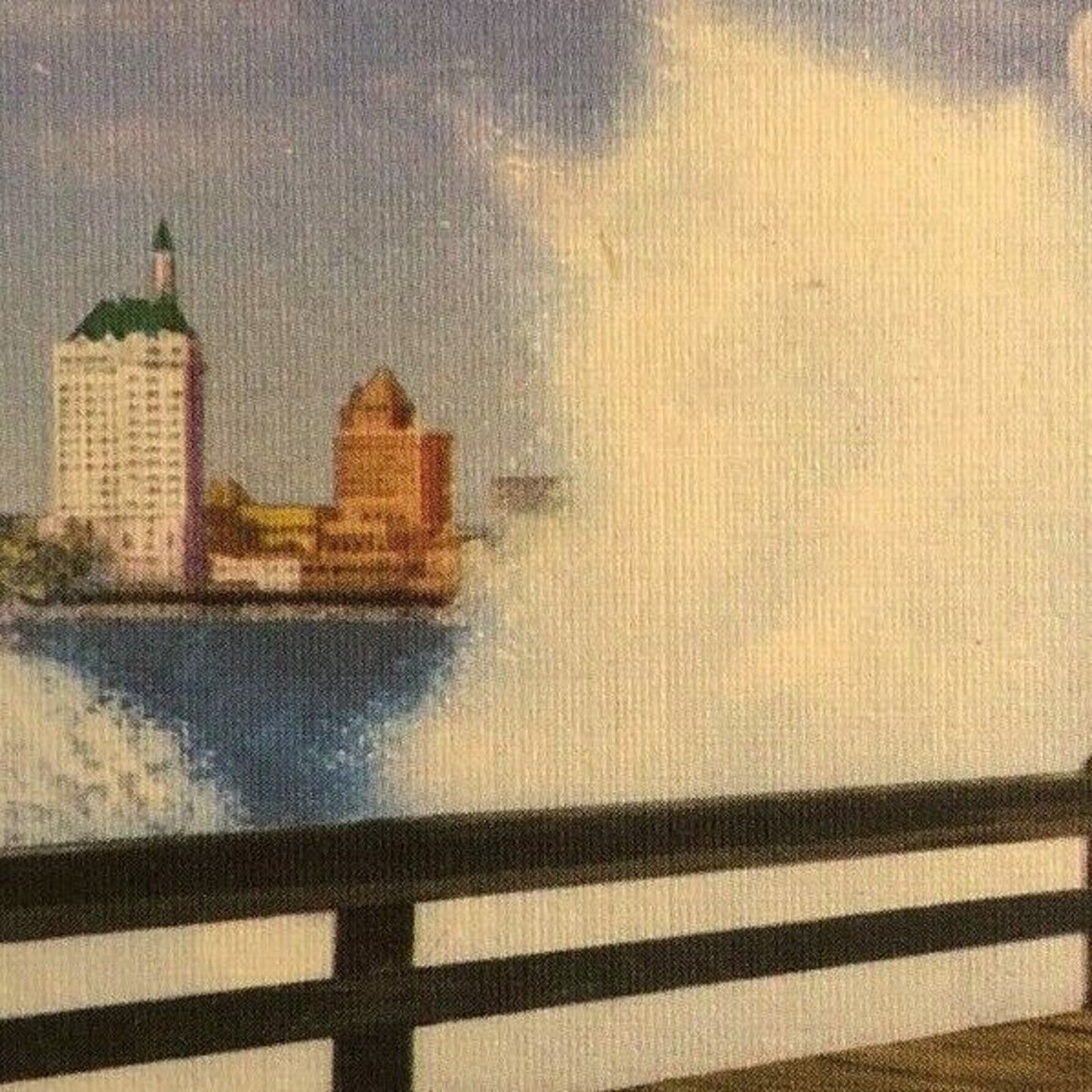 Vintage Linen Postcard - Giant Breakers Long Beach, California