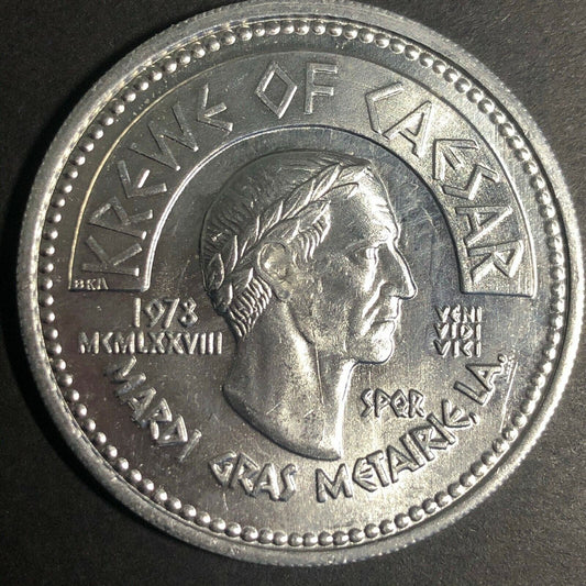 1978 39mm Aluminum "Krewe of Caesar" Mardi Gras Metairie, LA Token