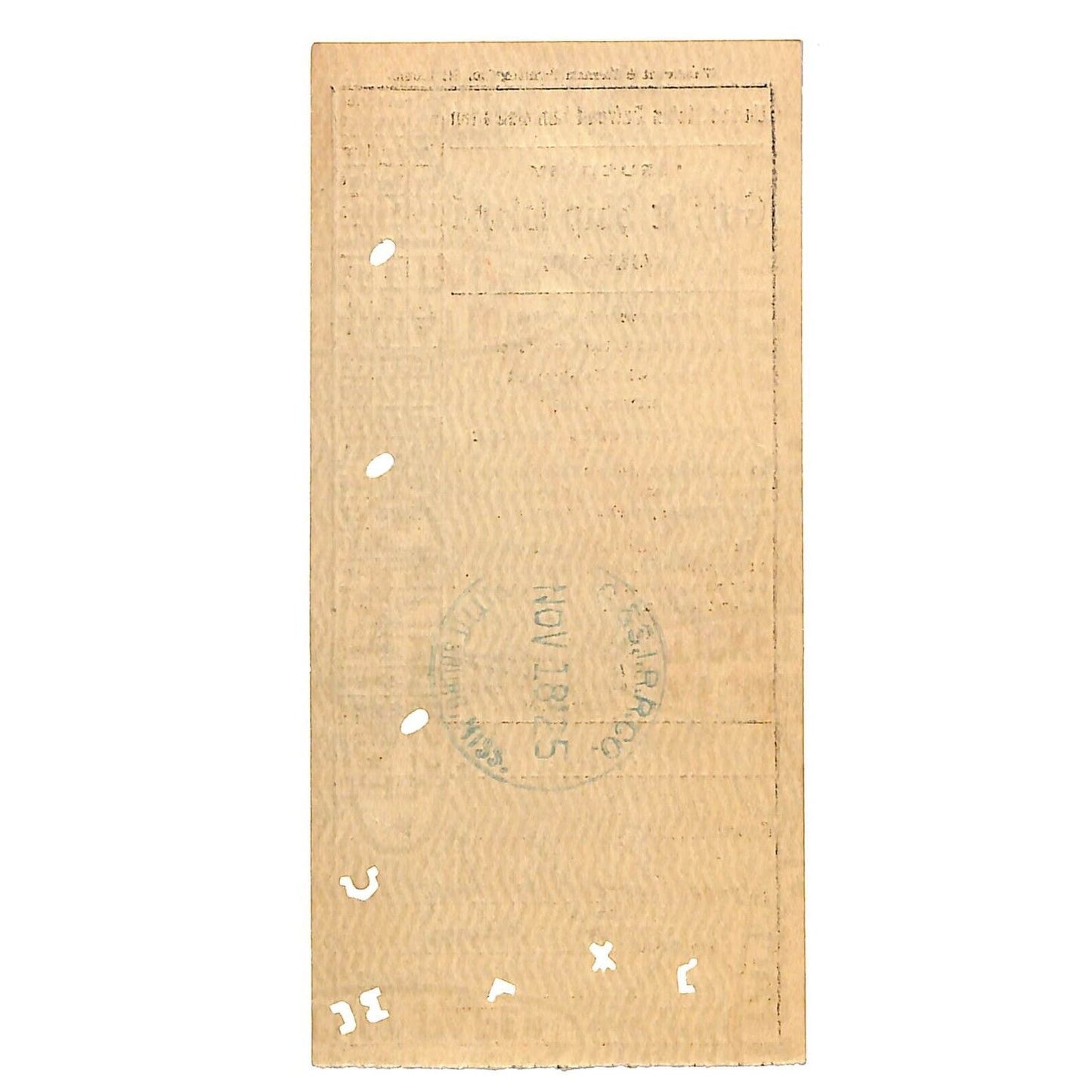 Gulf & Ship Island Railroad Ticket 1925 Chicago to Rochester, MINN Scarce