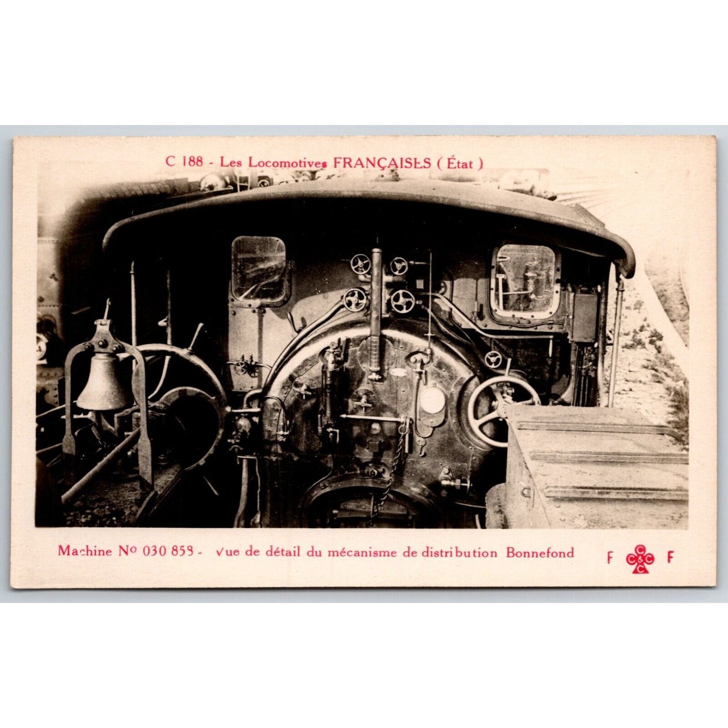 French Railroad RPPC* Postcard Machine 030-858 C 188 c1910 F. Fleury