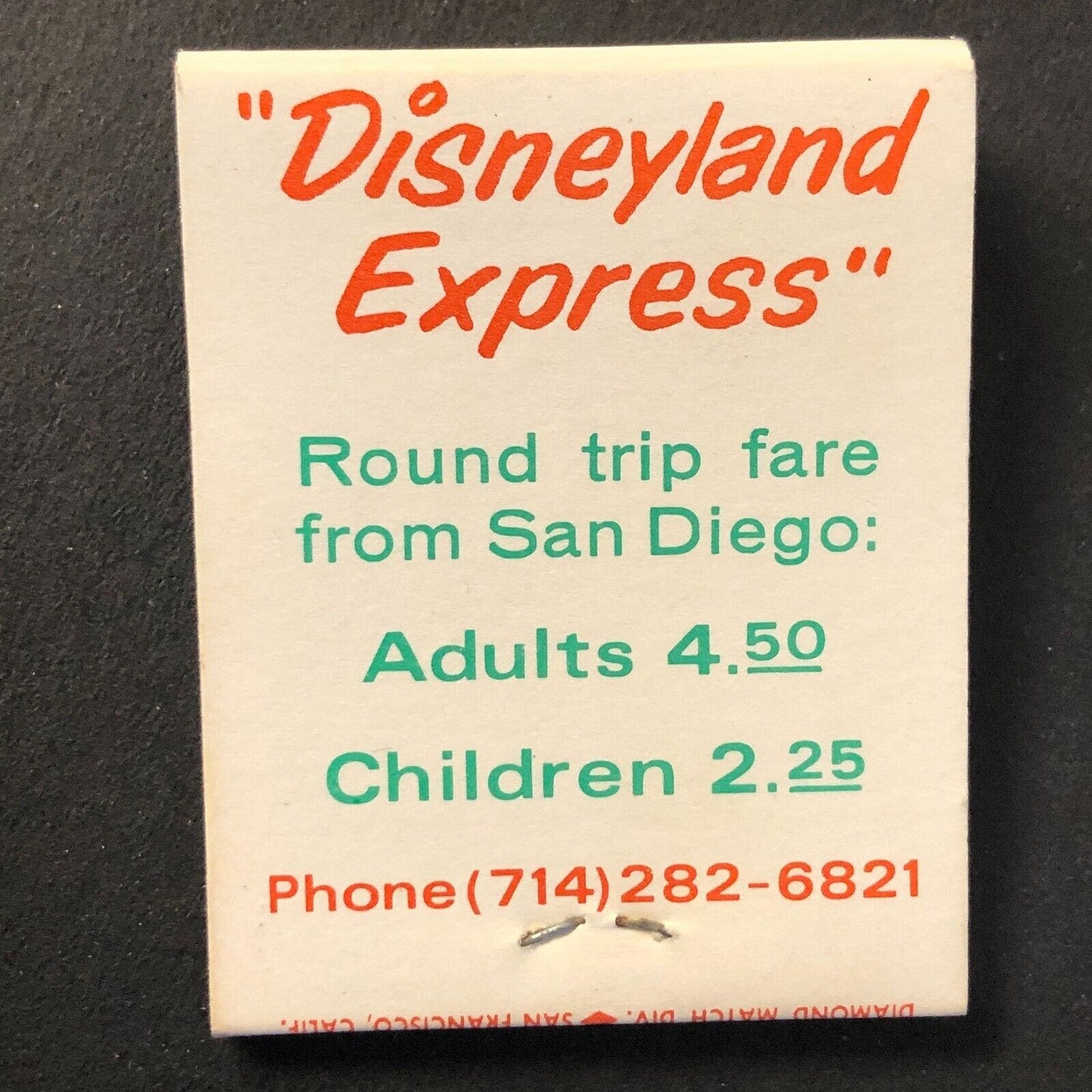 Aztec Bus Lines "Disney Express" Mostly Full (-3) Vintage Matchbook c1960's-73