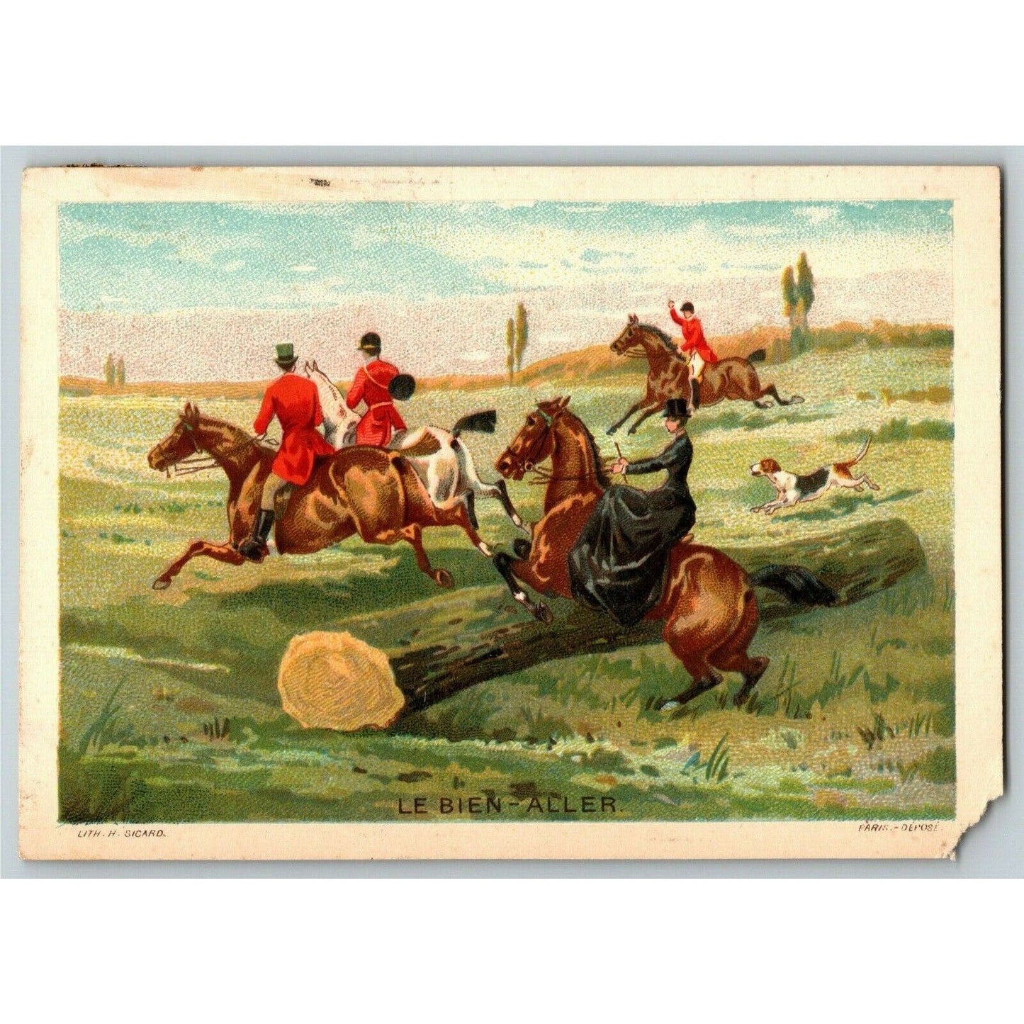 French Victorian Trade Card - 1889 Exposition Universelle "Le Bien - Aller" Hunt