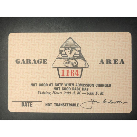 Indianapolis Motor Speedway IMS 1979 Garage Area Pass - Unused #1164