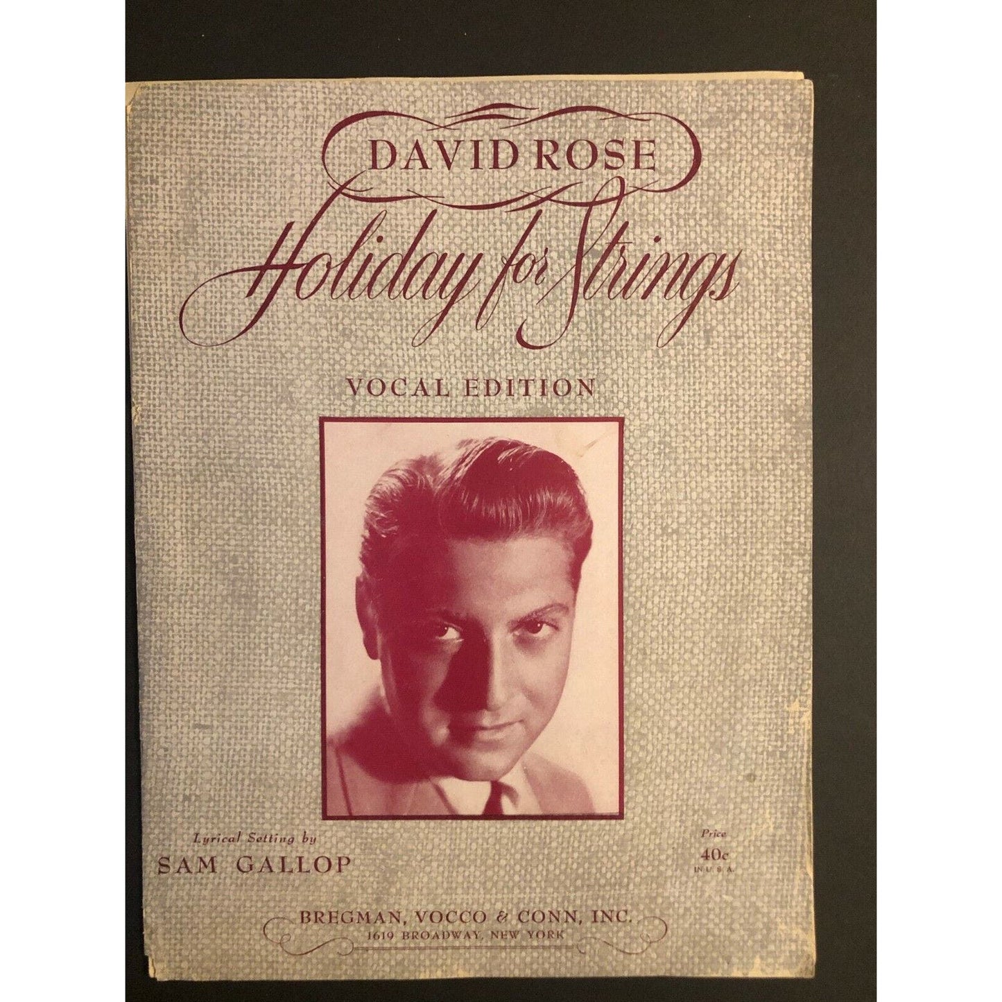 Vintage 1940's Sheet Music "Holiday for Strings" David Rose