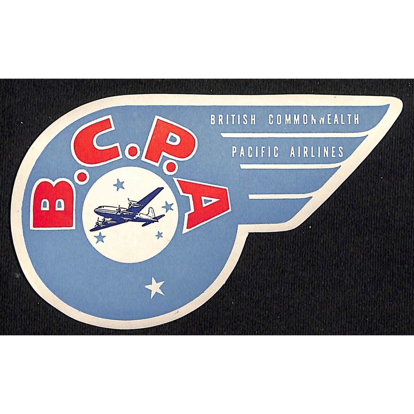 British Commonwealth Pacific Airlines (1946-54) BCPA Luggage Label