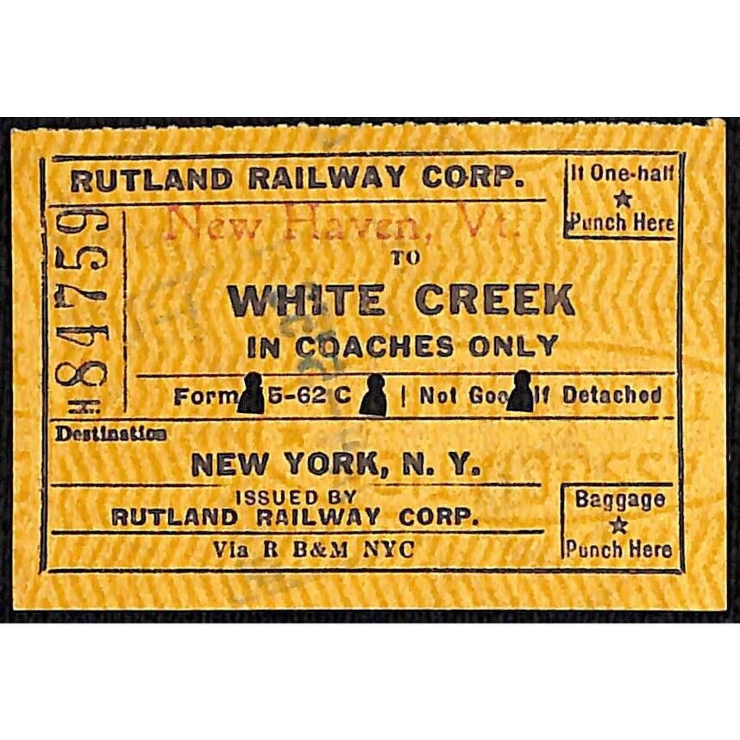 Group of 16 Mostly 1953 Rutland Railroad Tickets / Stubs
