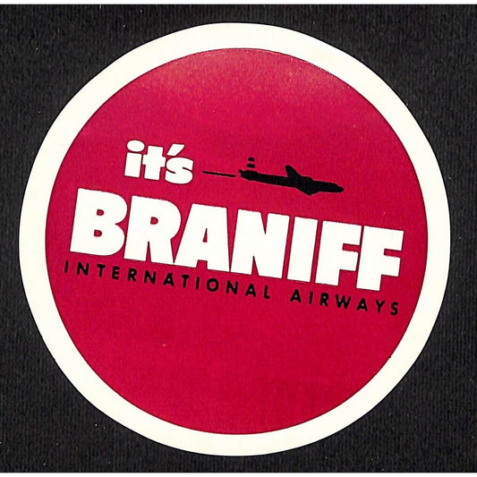 Braniff International Airways "It's Braniff" 3 5/8" Gum Label c1952 VGC