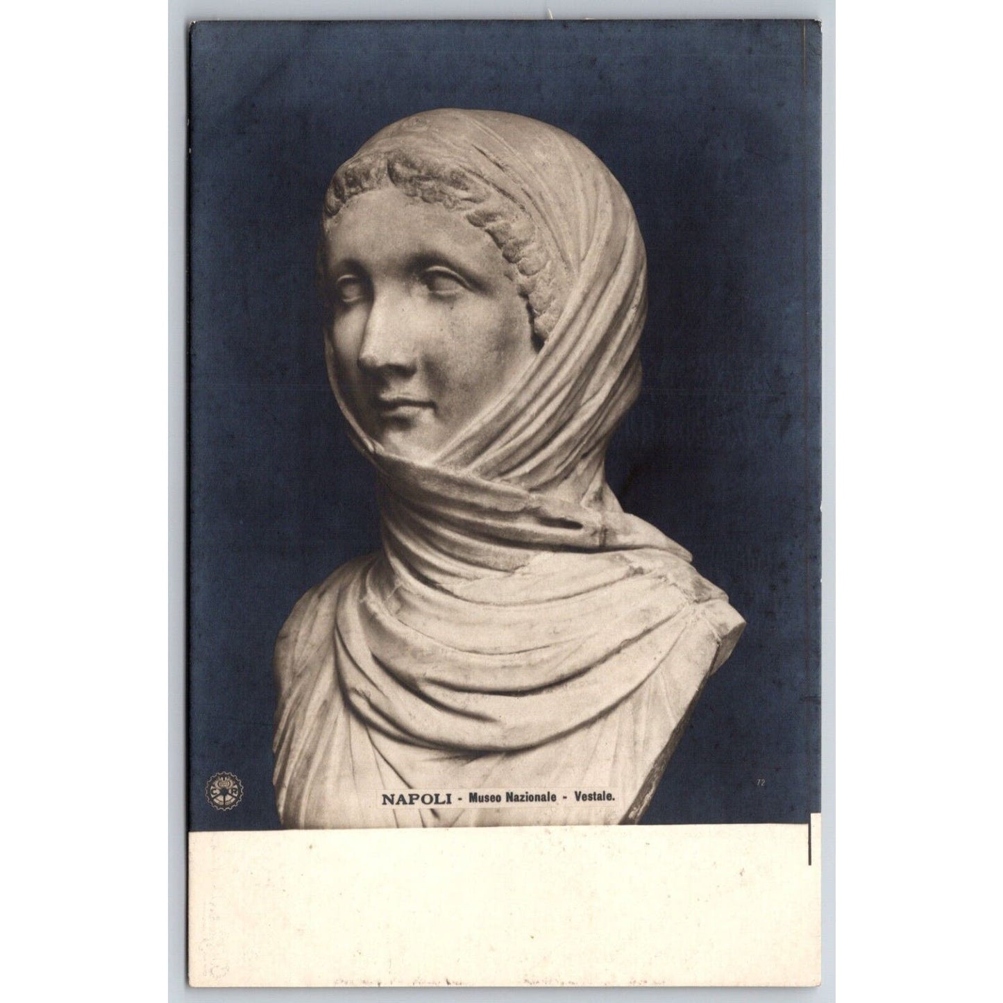Naples National Museum Vestal Virgin Sculpture Postcard c1901-1907 NP