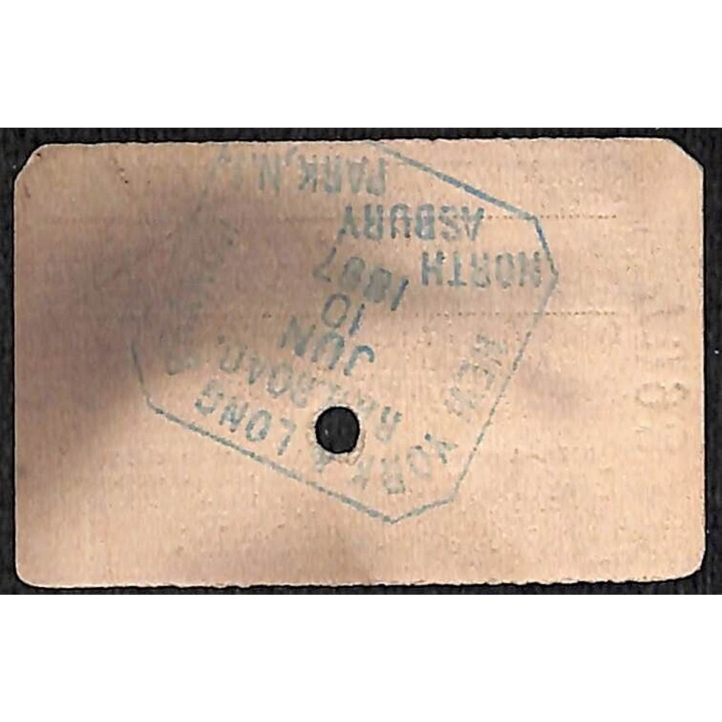 New York & Long Branch Railroad 1897 Ticket North Asbury Park Barnegat, NJ #7098