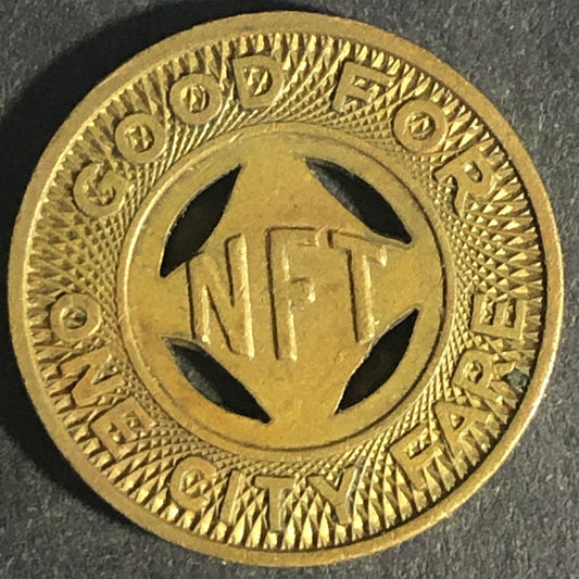 Niagara Falls New York G/F One City Fare Brass Transit Token 20mm Scarce