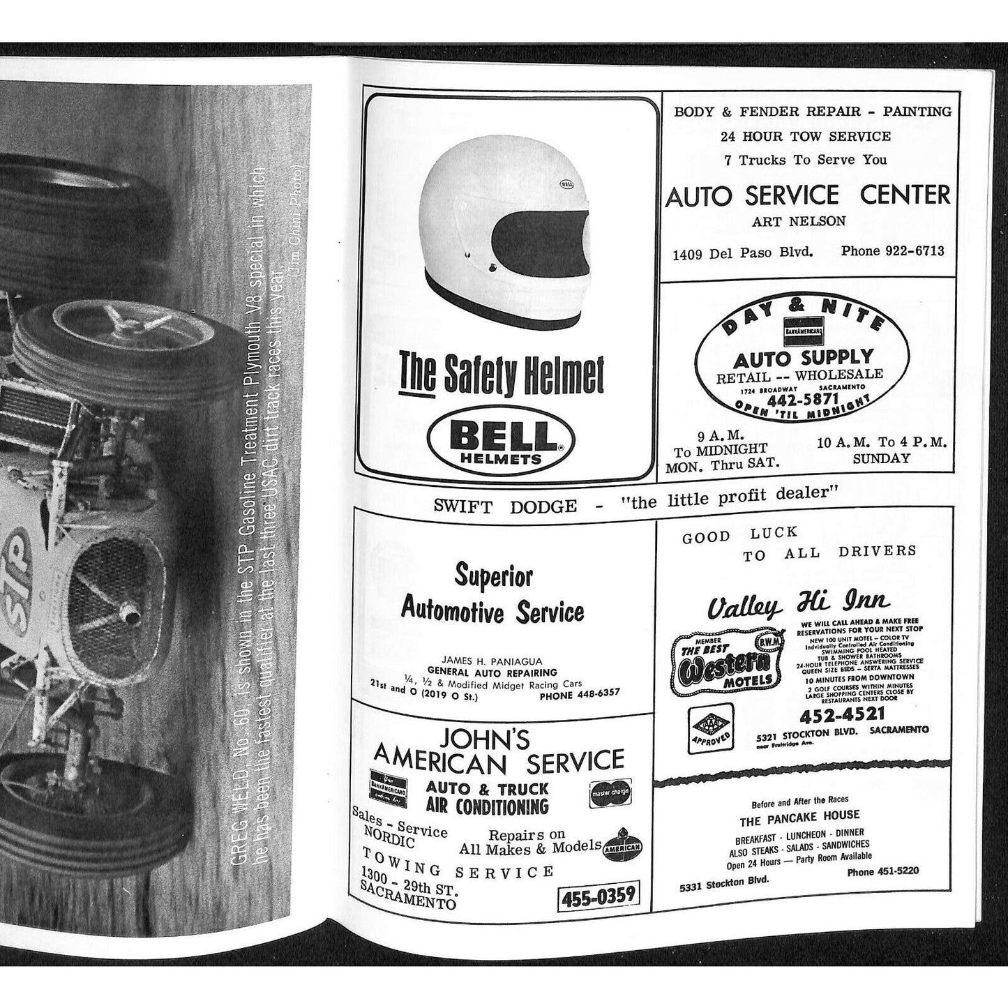 Scarce Sep 2 1969 USAC "Golden State 100" Big Car Auto Racing Program Sacramento
