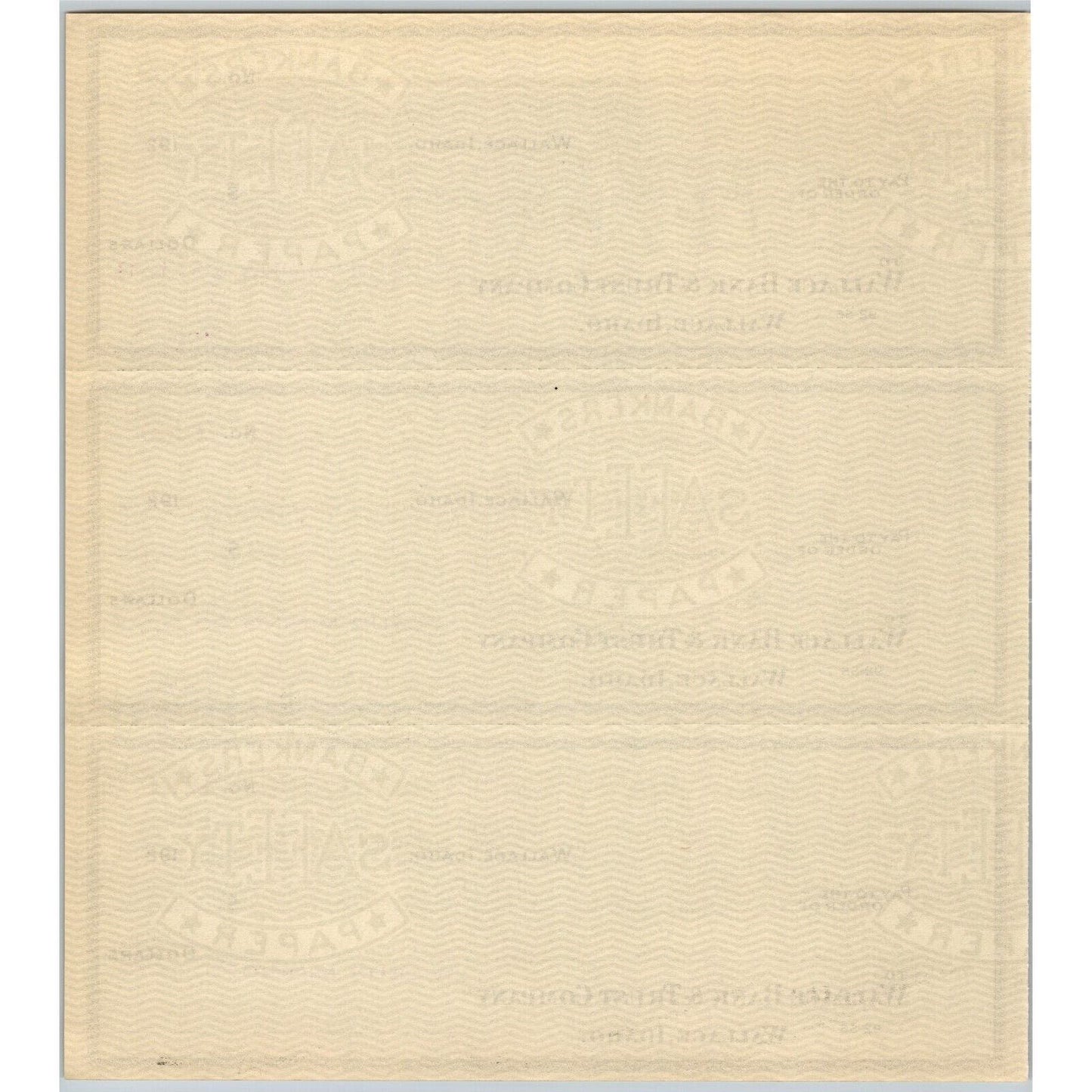 Wilbur Mining Co. Wallace Bank & Trust Wallace, Idaho - Bank Check Sheet 1920