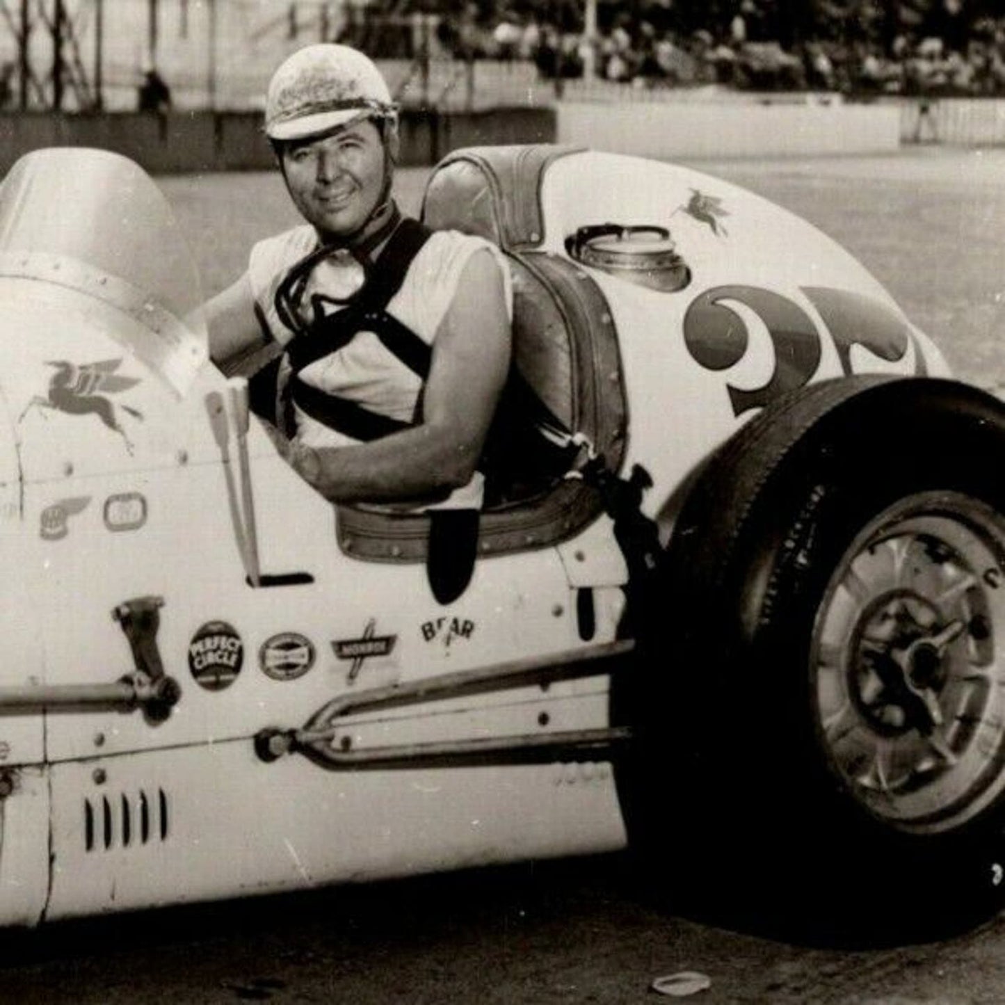 Indy 500 RPPC Postcard "1955 Eddie Russo" Official Race Photo Unposted VGC