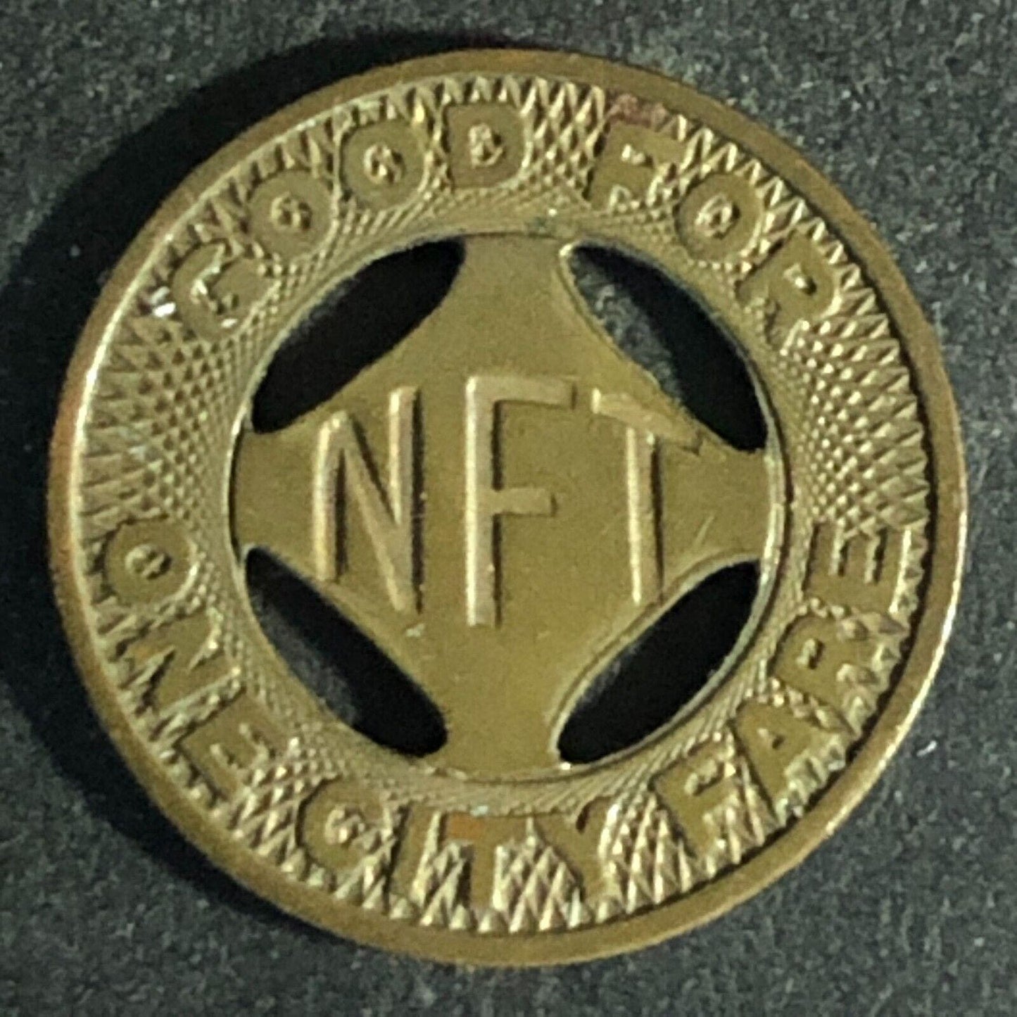 Buffalo New York Bronze G/F One City Fare Transit Token / Incuse 16mm