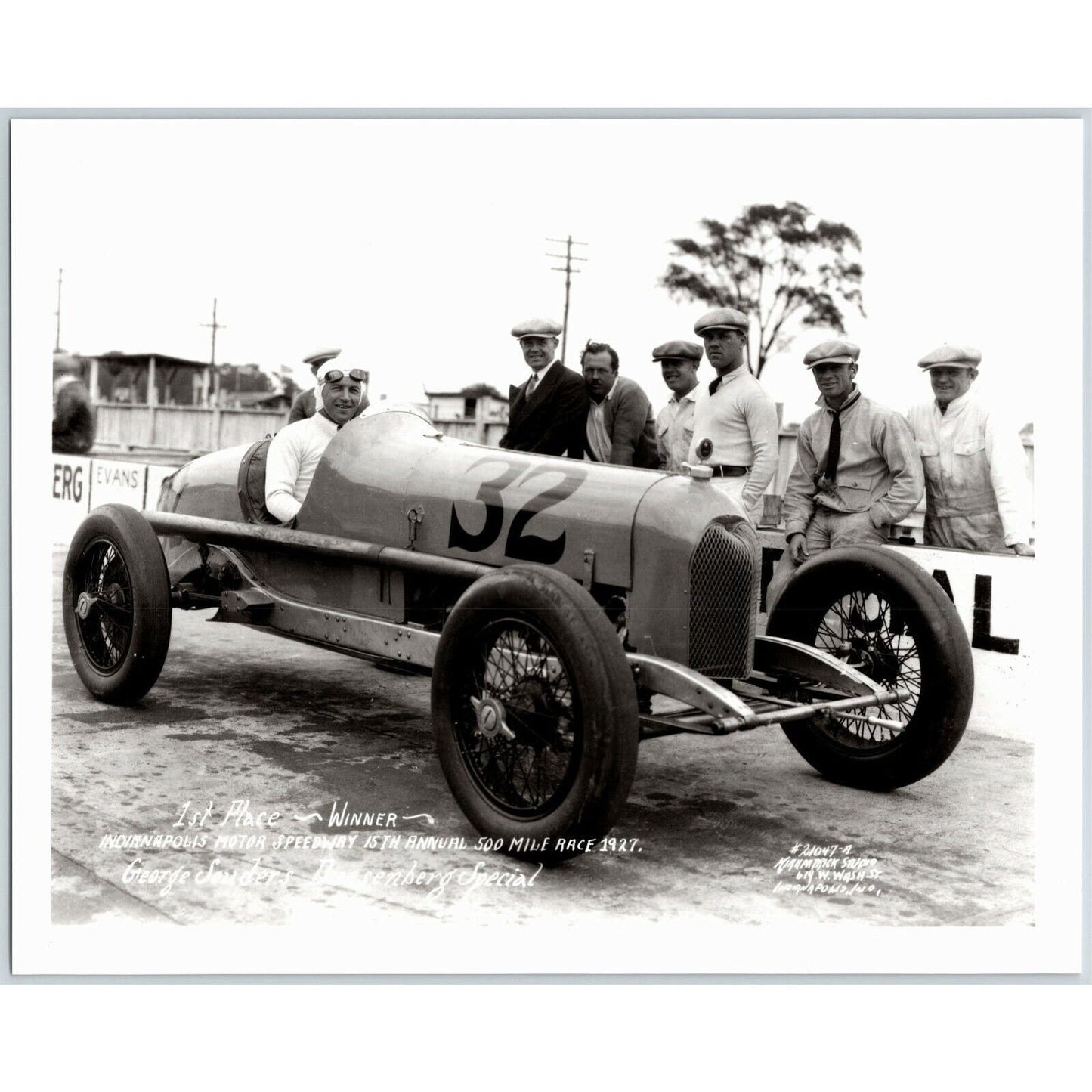 George Souders Indy 500 Winner 1927 - 8 x 10 Glossy B&W Photograph VGC